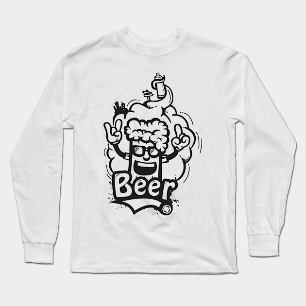 beer graffiti Long Sleeve T-Shirt by manuvila